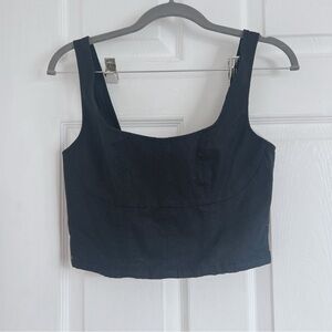 Banana Republic Linen Black Women's Crop Top